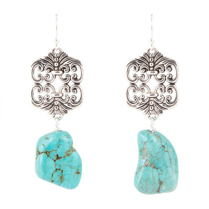 Barse Jewelry Durango Lace Turquoise Drop Earring