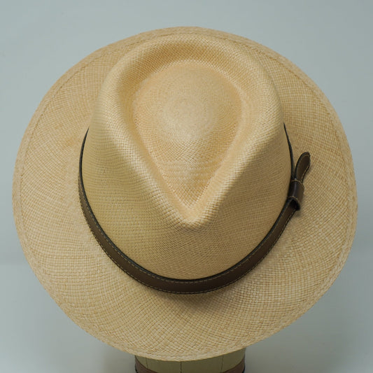 The Savanna - Leather Trimmed Teardrop Panama Hat-FREE SHIPPING