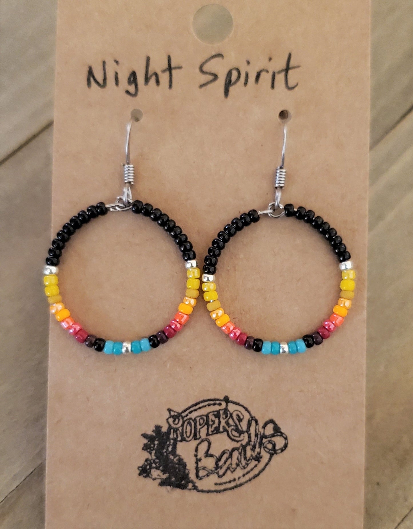 Summer Night Bonfire  Hoop Earrings Choice of size