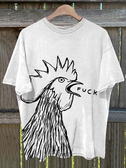 Bad Chicken Print T-shirt