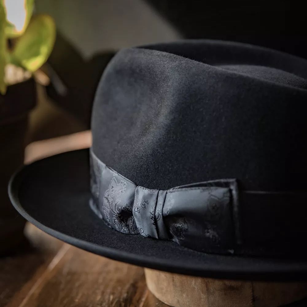 Bespoke Handmade Fedora - Special hat band-Black