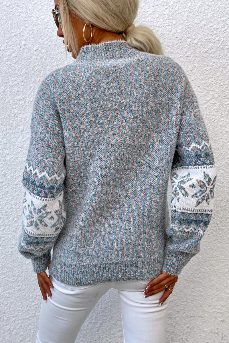 Snowflake Half Turtleneck Sweater