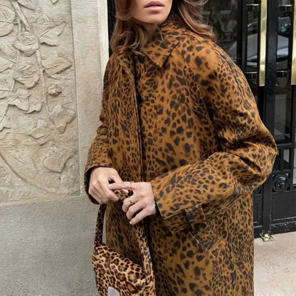 Irregular Leopard Print Coat