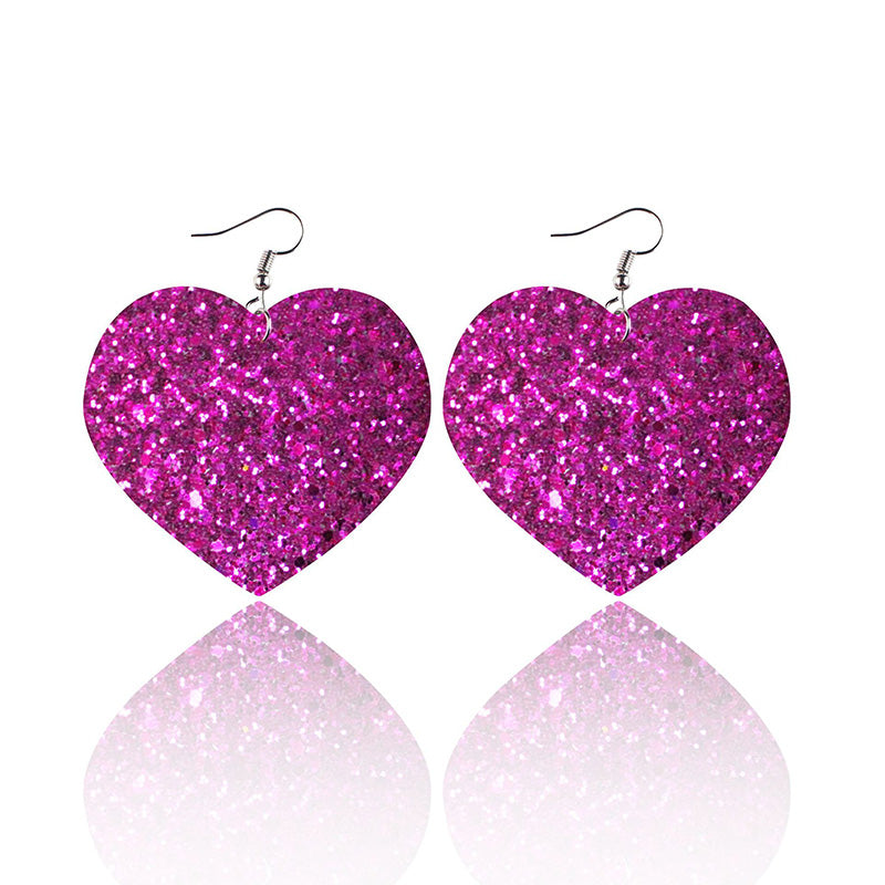 Valentine's Day Sequin Heart Pattern Earrings