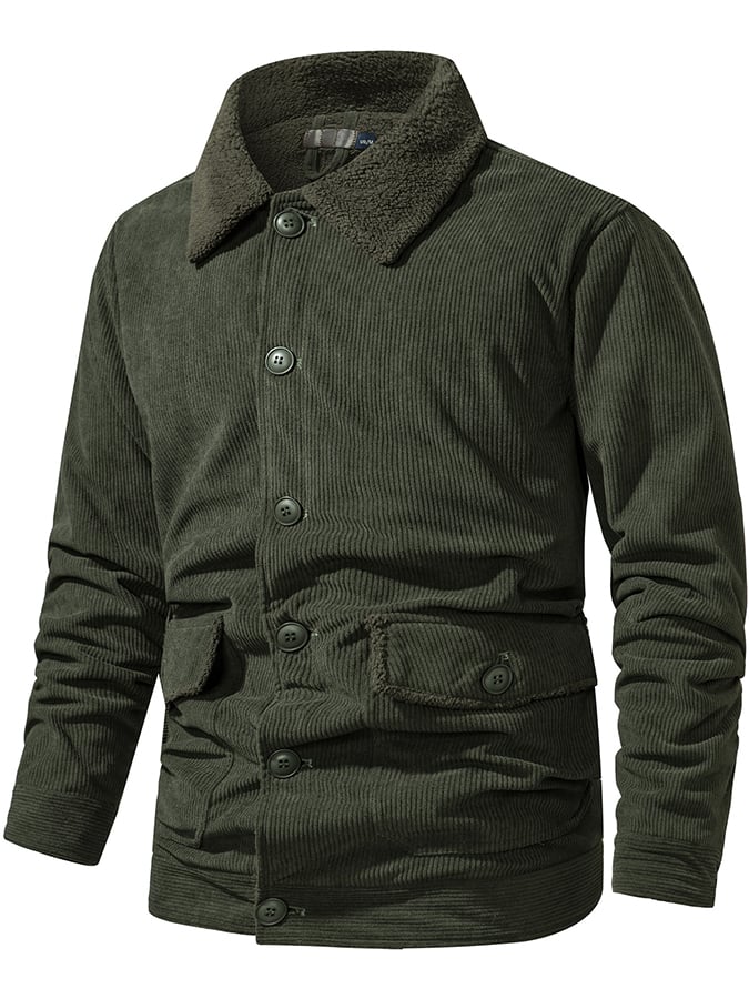 Men's Western Retro sherpa Thickened Corduroy Jacket