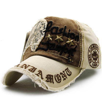 Men & Women Baseball Cap/Rivet Patchwork Outdoor Fitted Hat