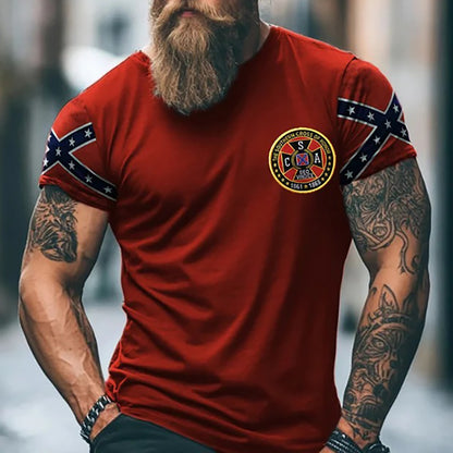 Men's Rebel Flag Print T-Shirt