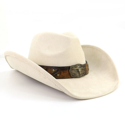 Men's Vintage Western Cowboy Hat Suede Knight Hat