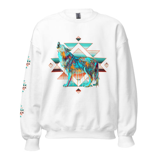 Aztec Wolf Unisex Sweatshirt- Choice of Colors