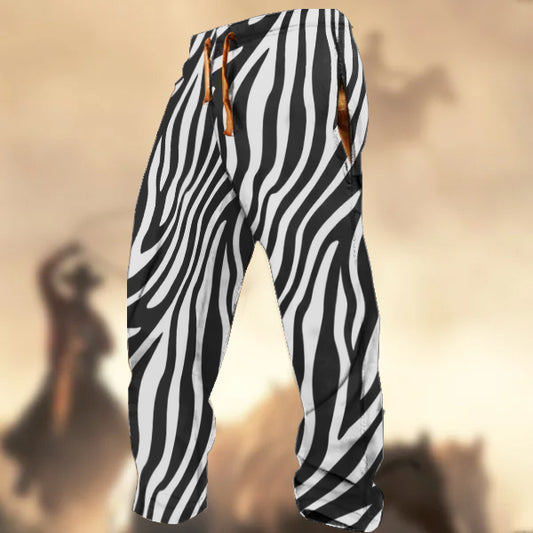 Men's Zebra Print Casual Sweatpants