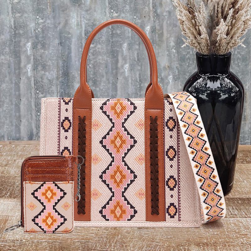 Western Aztec Printed Tote Bag