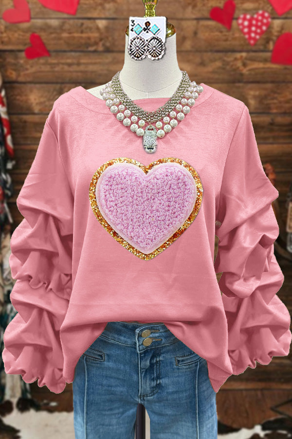 Classic Contrast Heart Valentine's Day Sweatshirt