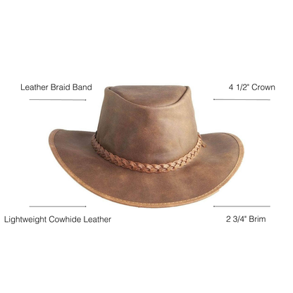 Crusher | Mens Crushable Leather Outback Hat