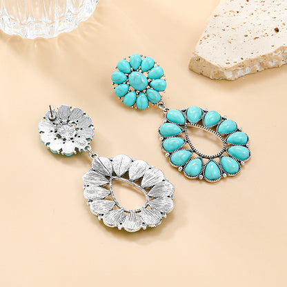 Turquoise Floral Earrings