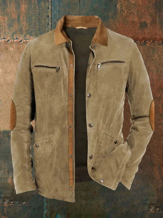 Men's Vintage Western Casual Zip-Up Jacket