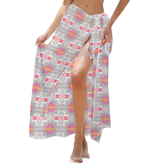 Pink Fire Aztec Beach Sarong Scarf Wrap Coverup