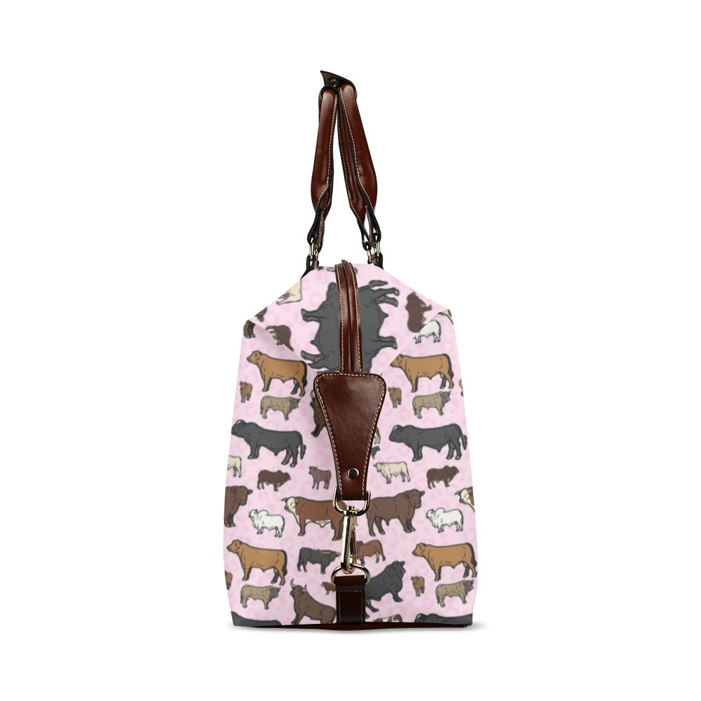 Pink Cattle Large Travel Flight Bag