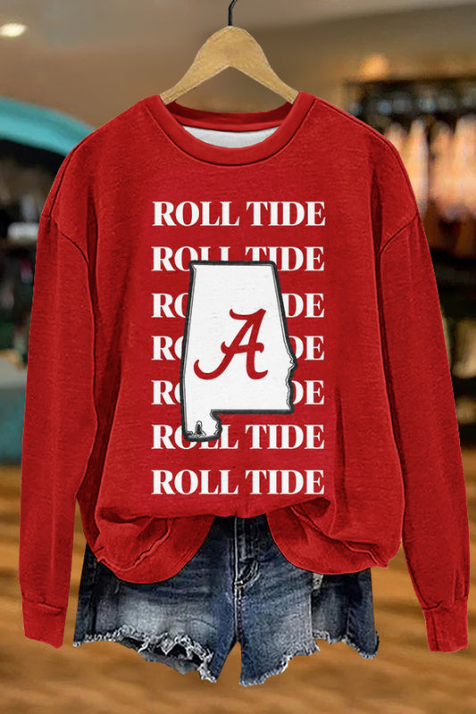 Cozy Gameday Alabama Print Sweatshirt