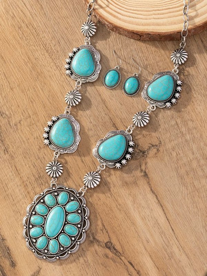 Vintage Necklace Turquoise Earrings