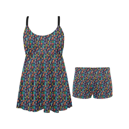 Crazy Cactus Lady Swim Dress & Shorts Set