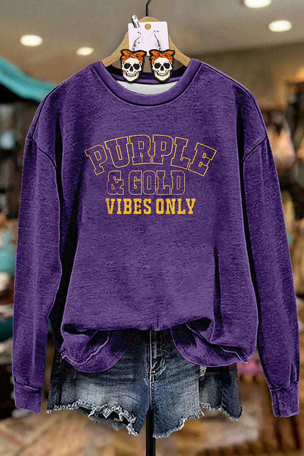 High School Football Team Purple Sweatshirt