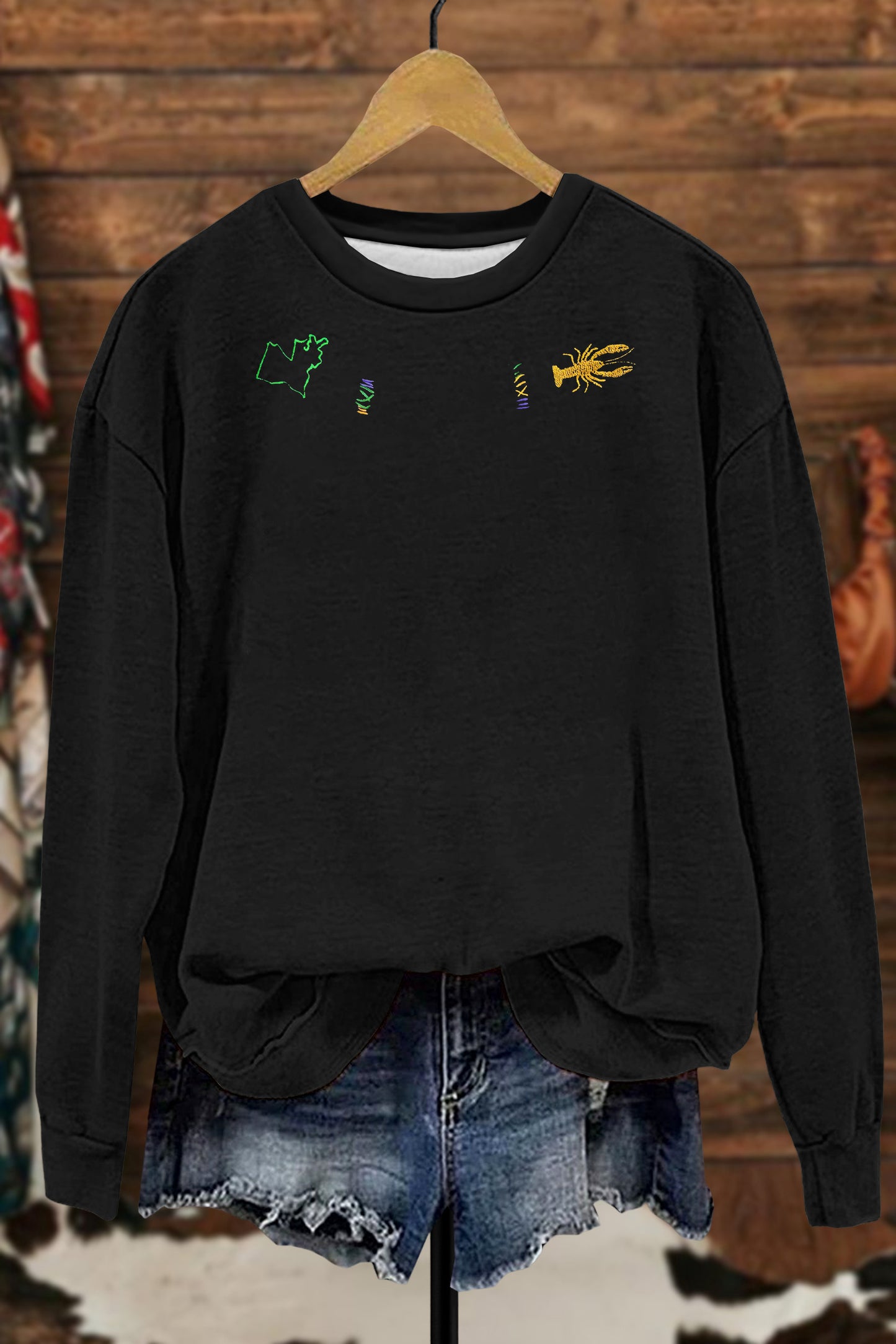 Stylish Mardi Gras Print Sweatshirt