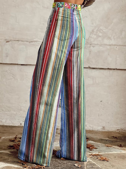 Women's Retro Hippie Wide Leg Pants