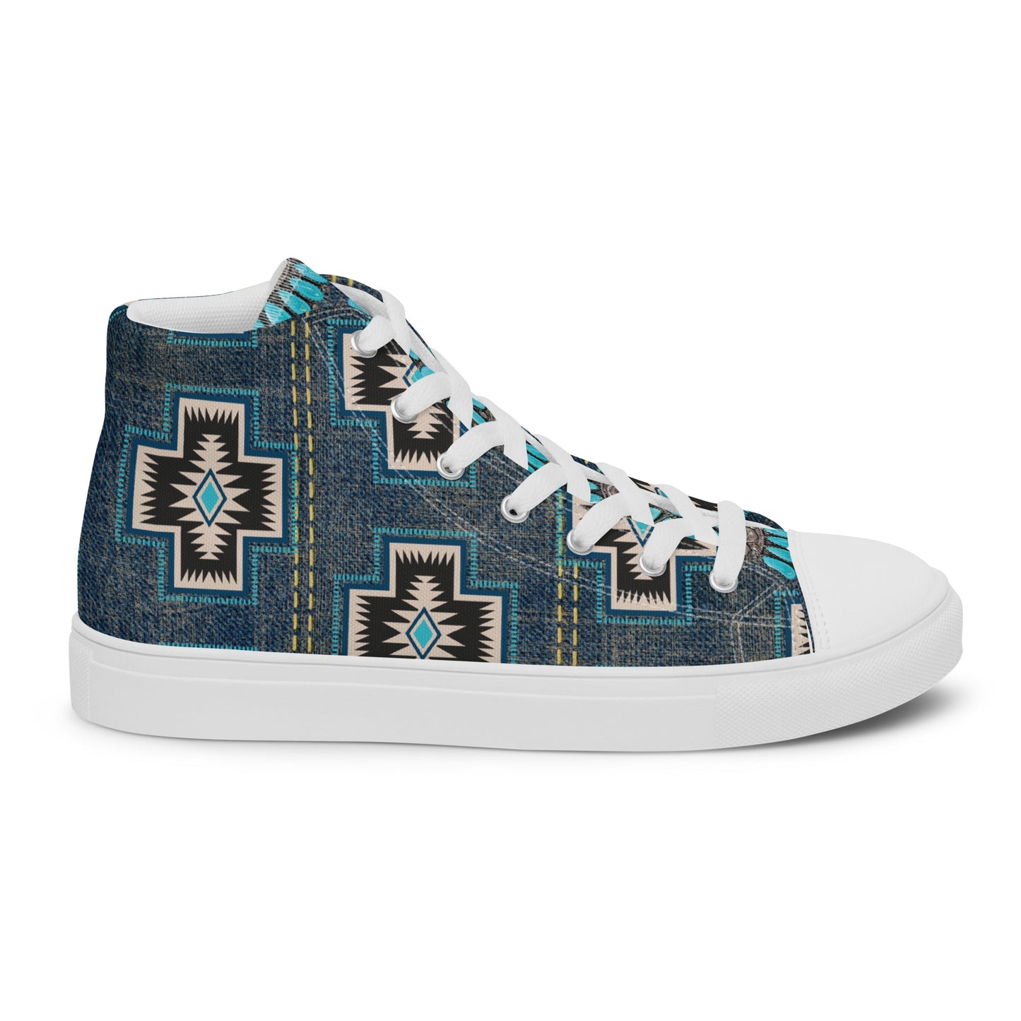 Aztec Cross Women__ high top canvas shoes