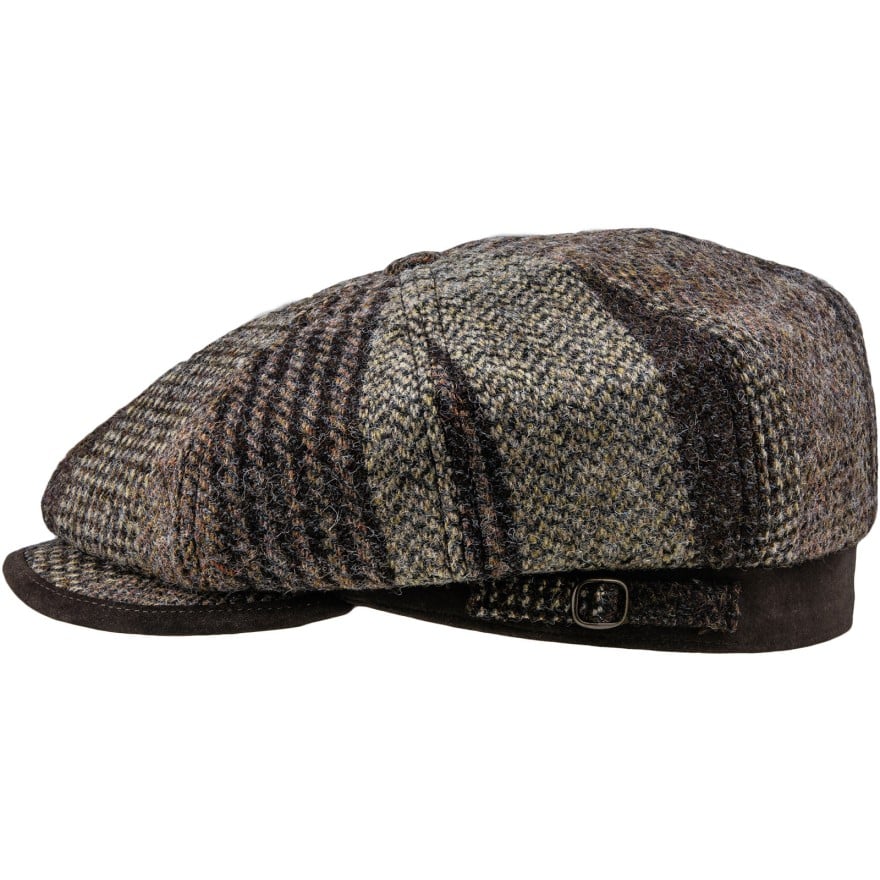 [NEW!]PEAKED CAPS Genuine Scottish Harris Tweed 8 Panels Man Cap Malone