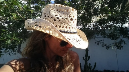 Boho cowboy hats for women, bohemian cowgirl straw hat, stetson western hats, kekugi