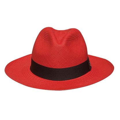 Advanced Original Panama Hat-Red Classic Fedora-Handwoven in Ecuador(HatBox Included)