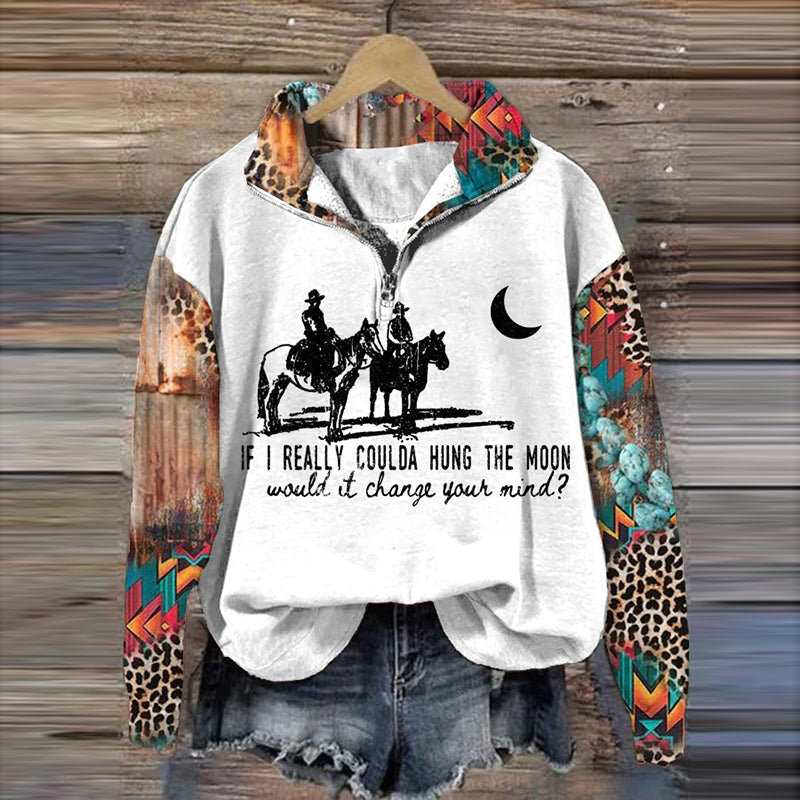 Women's If I Really Coulda Hung The Moon Western Vintage Sweatshirt