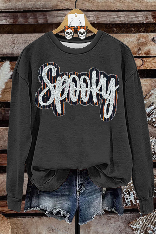 SPOOKY Print Sweatshirt