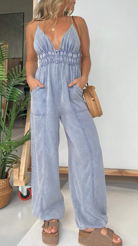 Women's Casual Jeans Jumpsuit