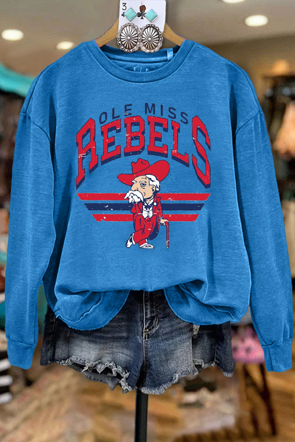 Ole Miss Pattern Casual Sweatshirt