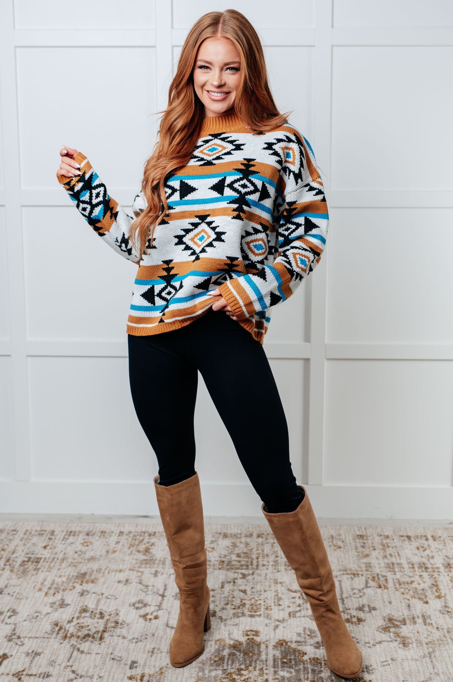 Desert Vibes Aztec Striped Sweater