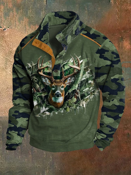 Men's Vintage Camouflage Elk Sweatshirt