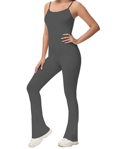 Solid Color Micro-Spliced One-Piece Yoga Pants