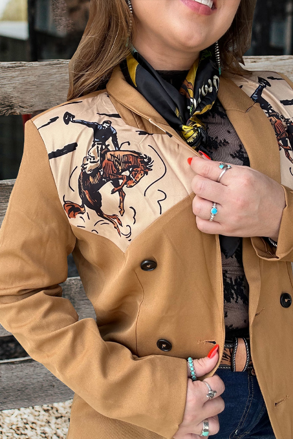 Women's Western Print Blazer