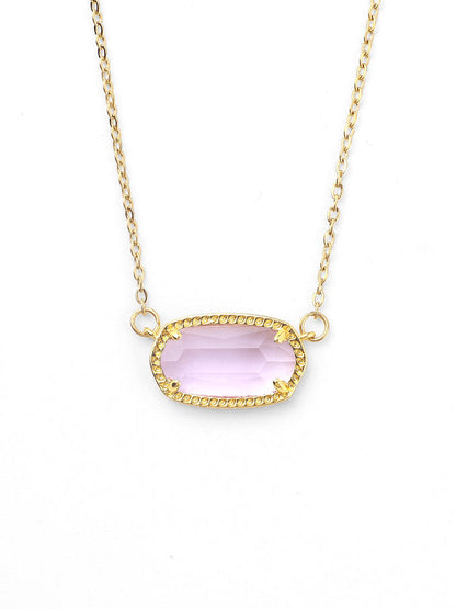 Oval Birthstone Pendant Necklace