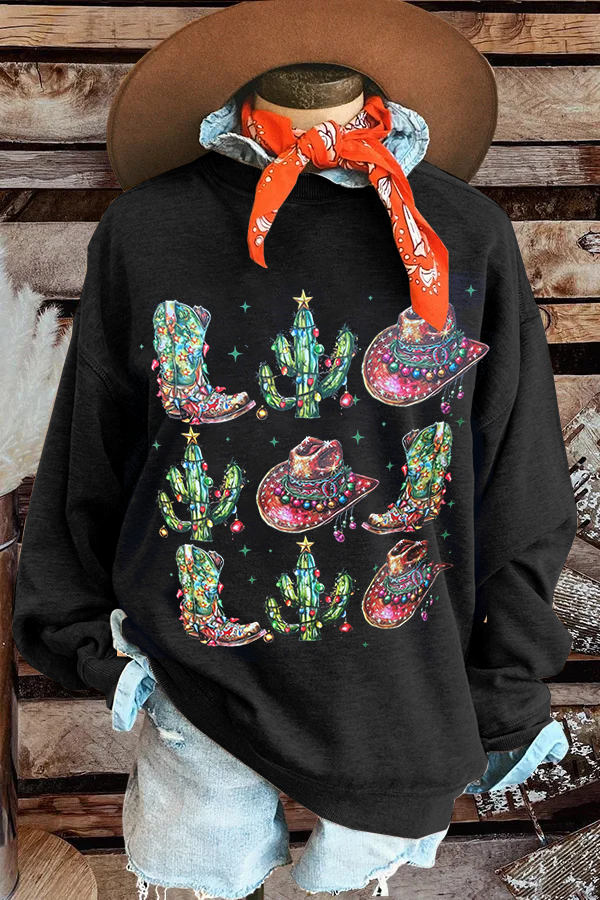 Cactus Christmas Coquette Sweatshirt