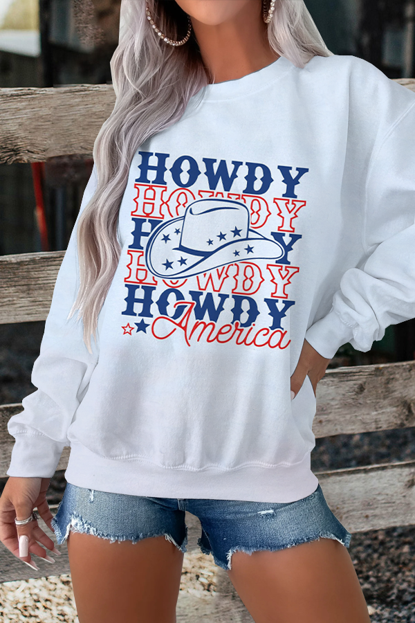 Cowboy Hat Print Sweatshirt