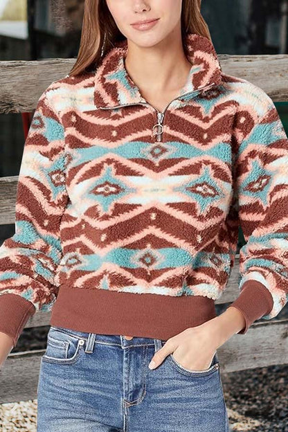 Rock & Roll Denim Rustic Hills Aztec Pullover