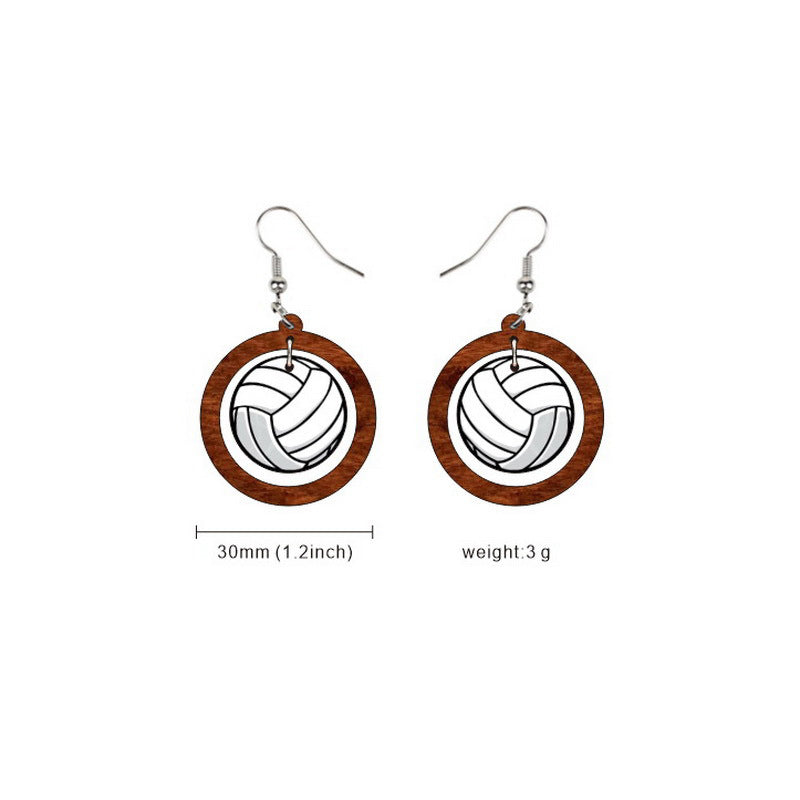 Classic Wooden Ball Earrings