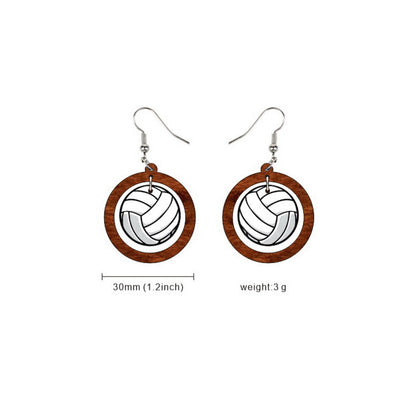 Classic Wooden Ball Earrings