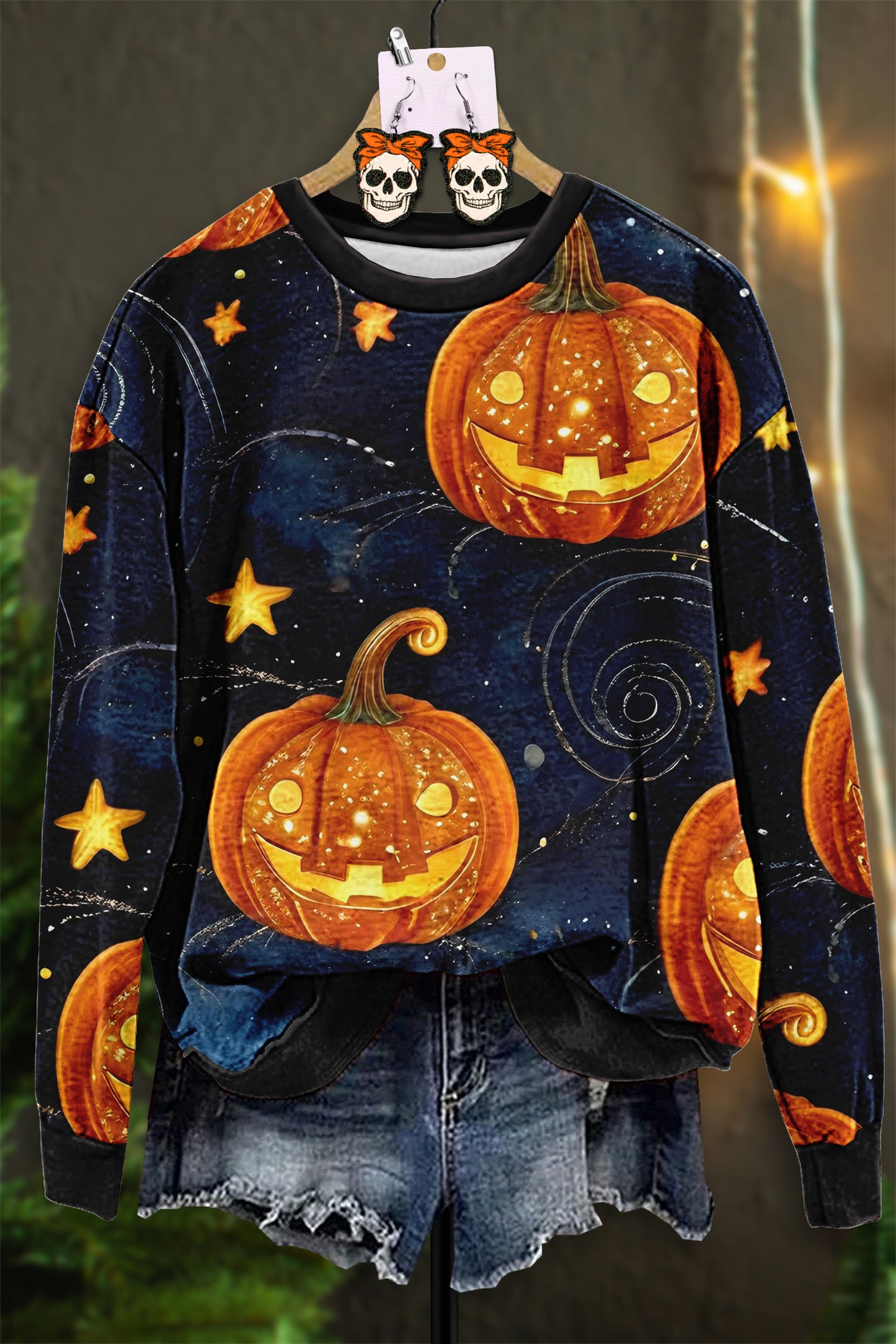 Vintage Halloween Pumpkin Print Sweatshirt