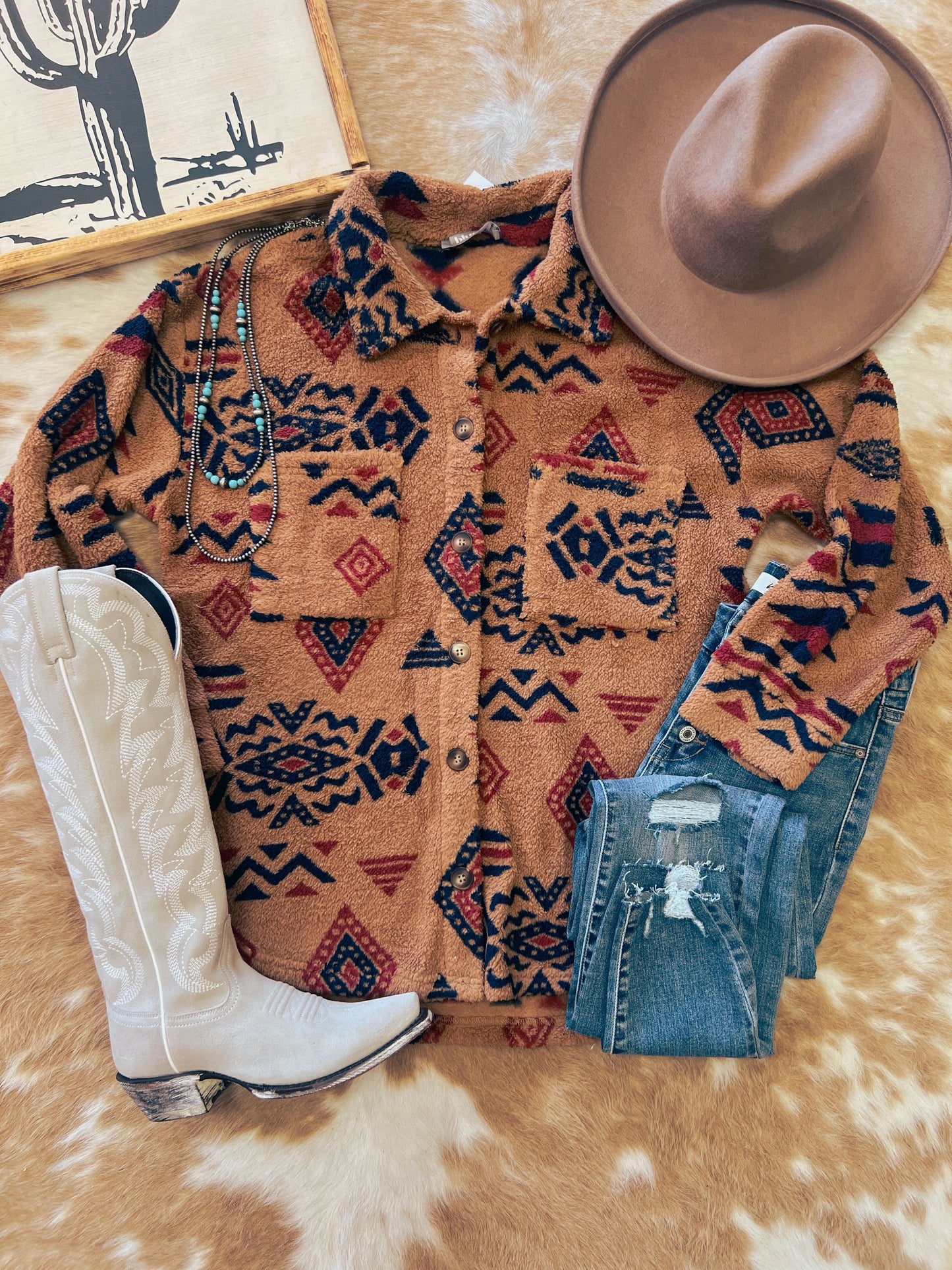 The Mackay Aztec Sherpa Jacket (Tan)