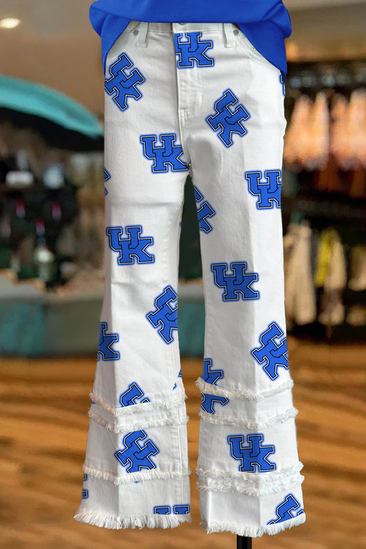 Kentucky Wildcats Printed Raw Hem Pants