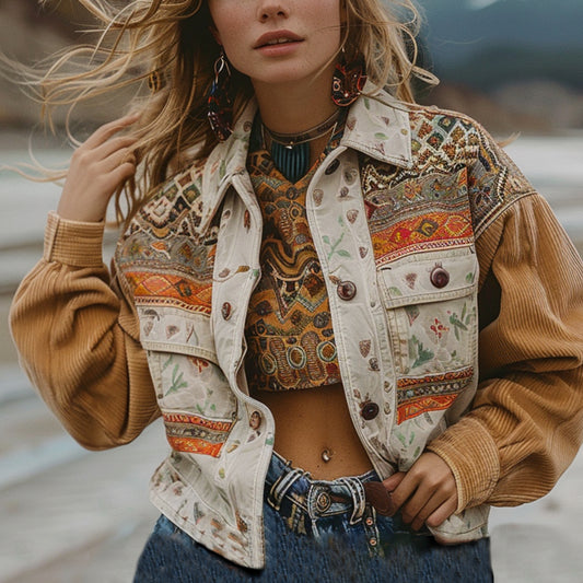 Women's Ethnic Style Outdoor Lapel Jacket