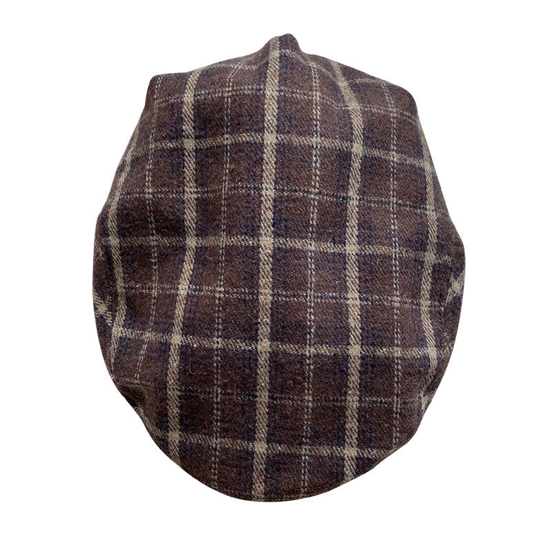 THE PEAKED Marl Flat Hat Brixto-Harris Tweed